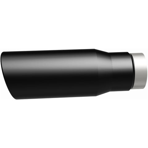 MagnaFlow Tip Stainless Black Coated Single Wall Round Single Outlet 5in Dia 3.5in Inlet 14.5in L - 35237