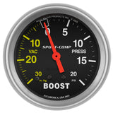 Autometer Sport-Comp 2-5/8in 30 IN HG/20 PSI Mechanical Boost/Vacuum Gauge - 3401