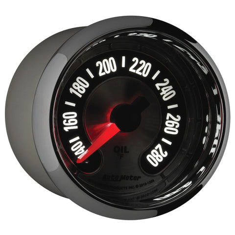 Autometer American Muscle 2-1/16in Full Sweep Electric Digital Stepper 140-280 Deg F Oil Temp Gauge - 1256