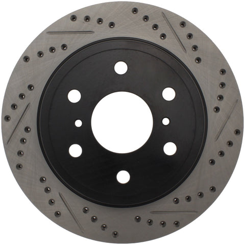 StopTech 05-10 GMC Sierra (w/ Rear Drum) / 07-09 GMC Yukon Rear Right Slotted & Drilled Rotor - 127.66065R