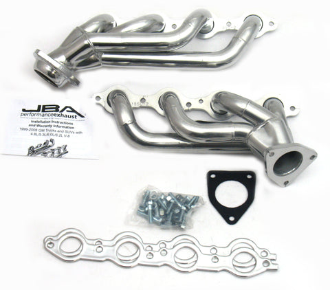 JBA 02-13 GM Truck 4.8L/5.3L LS Silver Ctd Cat4Ward Header - 1850S-2JS