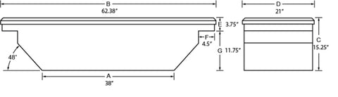 Lund Universal Aluminum Single Lid Cross Bed Box - Brite - 9304