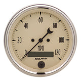 AutoMeter Gauge Speedo. 3-3/8in. 120MPH Elec. Prog. W/ Lcd Odo Antique Beige - 1880