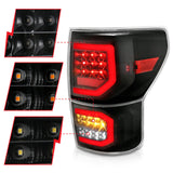 ANZO 2007-2013 Toyota Tundra LED Taillights Plank Style Black w/Clear Lens - 311336