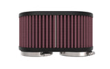 K&N 2-1/8in DUAL FLG 6-1/4 X 4inOD 3inH Universal Clamp-On Air Filter - RU-3510