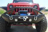 DV8 Offroad 07-18 Jeep Wrangler JK/JL FS-14 Mid Length Steel Front Bumper w/ Fog Lights & LED Lights - FBSHTB-14