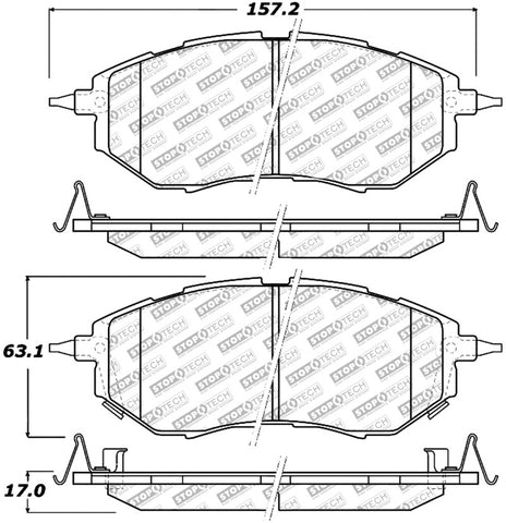 StopTech 14-15 Subaru Forester 2.0L Street Select Front Brake Pads - 305.10780