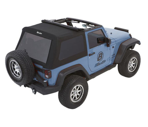 Bestop 07-18 Jeep Wrangler JK 2-Door Trektop Glide (Premium Black Twill) - 54922-17
