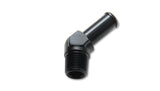Vibrant 1/4 NPT to 3/8in Barb Straight Fitting 45 Deg Adapter - Aluminum - 11221