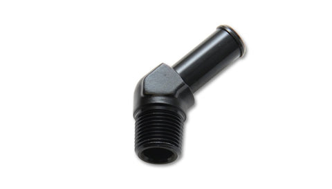 Vibrant 1/4 NPT to 3/8in Barb Straight Fitting 45 Deg Adapter - Aluminum - 11221