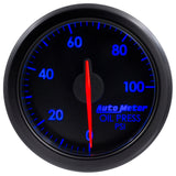 Autometer Airdrive 2-1/6in Oil Pressure Gauge 0-100 PSI - Black - 9152-T