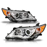 ANZO 2012-2013 Toyota Camry Projector Headlights w/ Halo Chrome - 121513