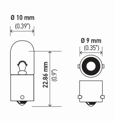 Hella Bulb 3893 12V 4W Ba9S T275 (2) - 3893TB