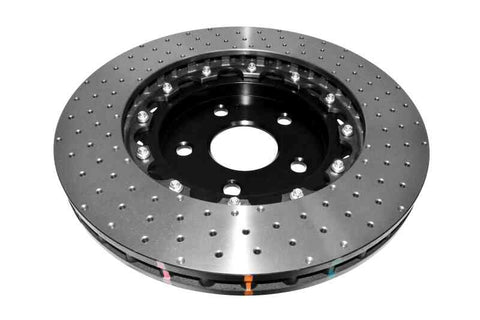 DBA 06-10 Jeep Grand Cherokee SRT8 Front 5000 Series Cross Drilled Rotor w/Black Hat - DBA52532BLKXD