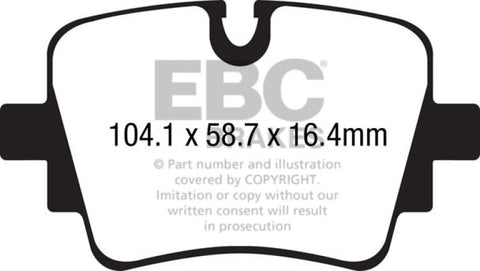 EBC 13+ Jaguar F-Type (Cast Iron Rotors Only) 3.0 Supercharged (340) Redstuff Rear Brake Pads - DP32190C