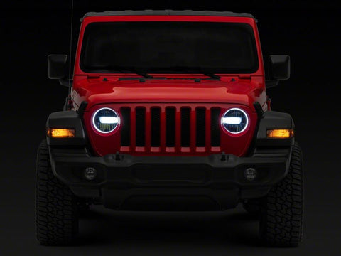 Raxiom 18-23 Jeep Wrangler JL Axial Series 9-In LED Headlights- Blk Housing (Clear Lens) - J164371