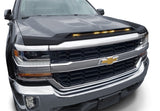 AVS 2016-2018 Chevy Silverado 1500 Aeroskin Low Profile Hood Shield w/ Lights - Black - 753123