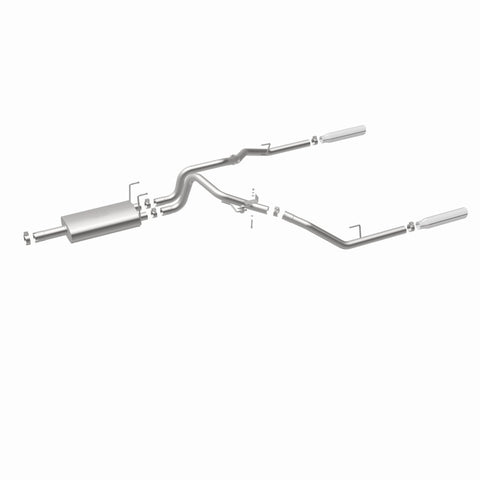 Magnaflow 09-13 Dodge Ram 1500 V6 3.6L Dual Spilt Rear Exit Polished Stainless C/B Perf Exhaust - 15249