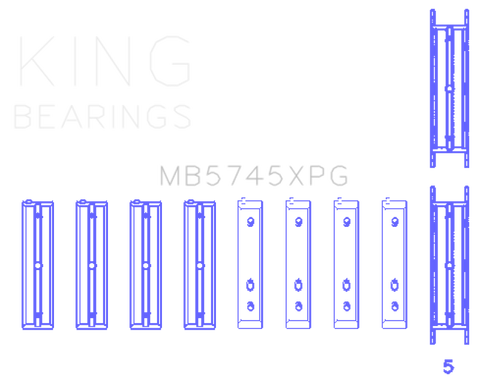 King Subaru FA20 FB20 - (Size STDX) Performance Tri-Metal Main Bearing Set - MB5745XPGSTDX