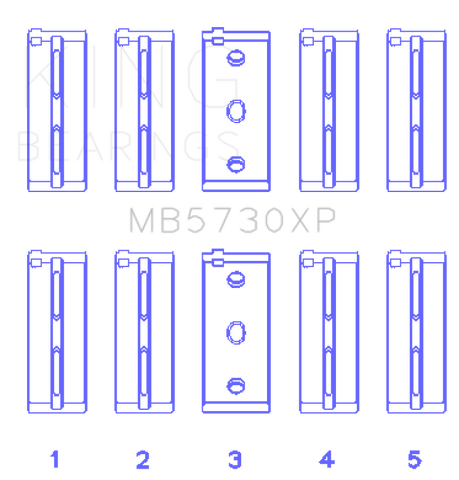 King Engine Bearings Lancia DElta Integrale (Size STDX) Main Bearing Set - MB5730XPSTDX
