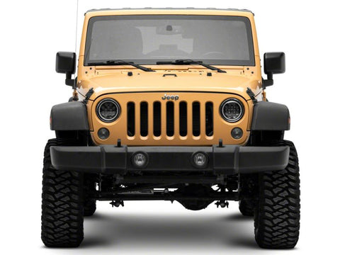 Raxiom 07-18 Jeep Wrangler JK Axial Spider LED Headlights w/Angel Eye Halo- Blk Housing (Clear Lens) - J152602