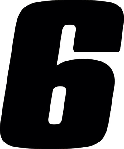 Hardline Dirt Digits 3pk 4 in. - High Gloss Number 6 - Black - DD43B-6