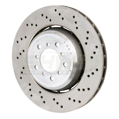 SHW 08-13 BMW M3 4.0L Right Front Cross-Drilled Lightweight Brake Rotor (34112283802) - BFR42852