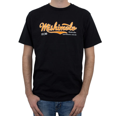 Mishimoto Mens Athletic Script Black T-Shirt - Small - MMAPL-SCRIPT-BKS