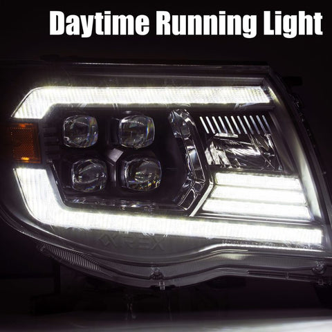AlphaRex 05-11 Toyota Tacoma NOVA LED Projector Headlights Plank Style Black w/Activation Light/DRL - 880744