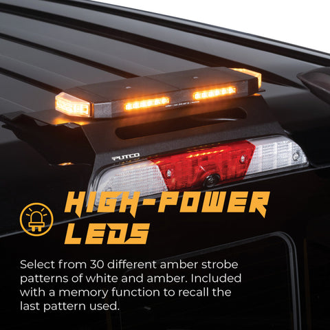 Putco 48In Universal 48In Tri Color Hornet Light (Amber/Blue/White) - LED Stealth Rooftop Strobe Bar - 950248