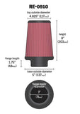 K&N Universal Rubber Filter 3inch FLG / 5inch OD-B / 4-5/8inch OD-T / 8inch H - RE-0910