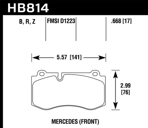 Hawk 07-14 Mercedes-Benz CL550/CL600 Performance Ceramic Street Front Brake Pads - HB814Z.668