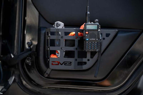 DV8 Offroad 11-18 Jeep Wrangler JK 4 Door Only Rear Door Pocket Molle Panels - Black - MPJK-06