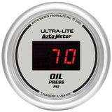 Autometer Ultra-Lite 2-1/16in 100PSI Silver Dial Digital Oil Pressure Gauge w/ Red LED - 6527