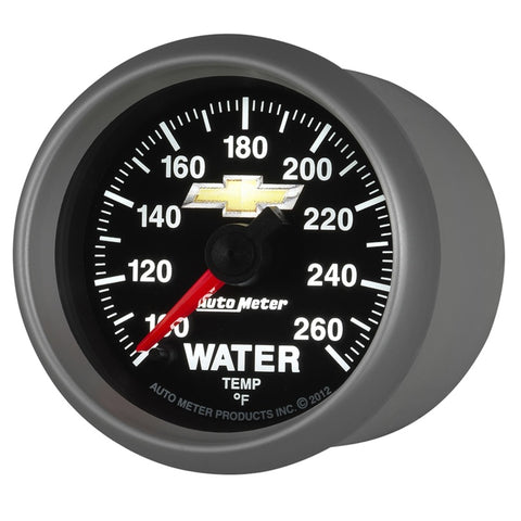 AutoMeter Gauge Water Temp 2-1/16in. 100-260 Deg. F Digital Stepper Motor Chevy Gold Bowtie - 880446