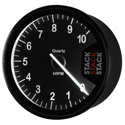 Autometer Stack Clubman Tachometer 80mm 0-10K RPM - Black - ST200-010