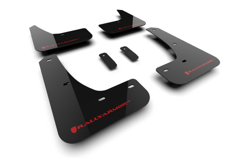 Rally Armor 24-26 Tesla Model 3 Highland Black UR Mud Flap Red Logo - MF122-UR-BLK-RD