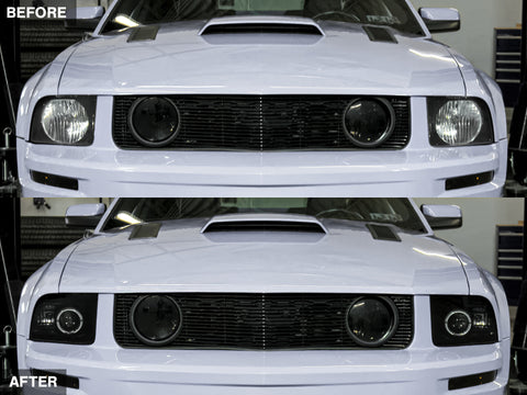 Raxiom 05-09 Ford Mustang Halogen 2010 Style LED Halo Headlights-Blk Hsng(Clear Lens/Excludes GT500) - 101682