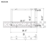 Koyo Nissan 240SX V8 Swap/KA24 Turbo Radiator - RH020539N