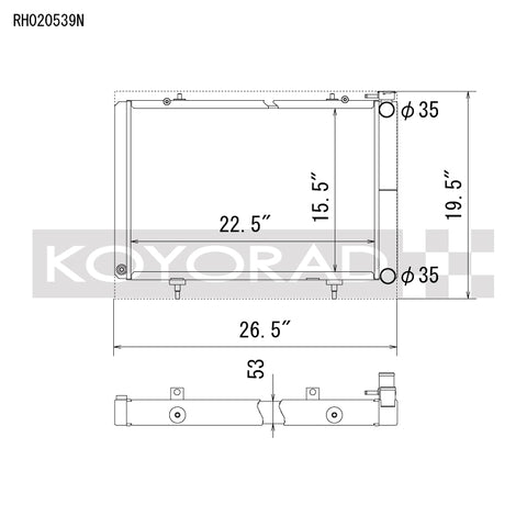 Koyo Nissan 240SX V8 Swap/KA24 Turbo Radiator - RH020539N