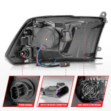 ANZO 2009-2020 Dodge Ram 1500 Full LED Square Projector Headlights w/ Chrome Housing Black Amber - 111539