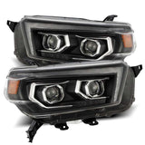 AlphaRex 10-13 Toyota 4Runner PRO-Series Projector Headlights Plank Style Black w/Seq Signal/DRL - 880755