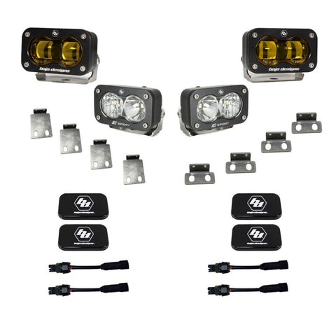 Baja Designs 21+ Ford Raptor/Bronco S2 SAE Pro Fog Pocket Light Kit Clear - 448180