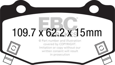 EBC 16+ Cadillac ATS-V 3.6 Twin Turbo Yellowstuff Rear Brake Pads - DP43023R