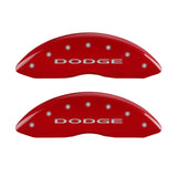 MGP Front set 2 Caliper Covers Engraved Front With out stripes/Dodge Red finish silver ch - 12002FDD4RD