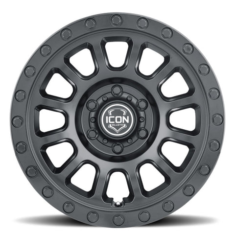 ICON Hulse 17 X 8.5 6 X 120 0mm Offset 4.75in BS Double Black - 8017859447DB