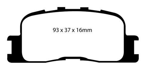 EBC 02-03 Lexus ES300 3.0 Yellowstuff Rear Brake Pads - DP41716R
