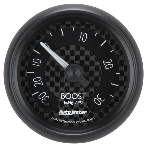 Autometer GT Series 52mm Mechanical 30 In Hg/30 psi Vacuum/Boost Gauge - 8003