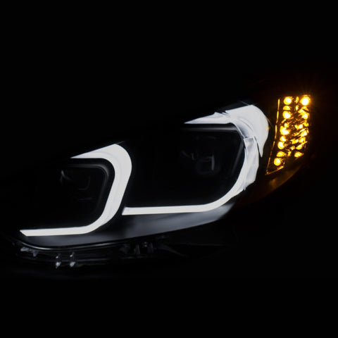 ANZO 2014-2015 Mazda 6 Projector Headlights w/ Plank Style Design Black - 121516