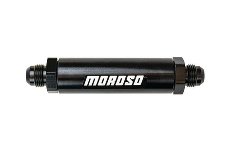Moroso In-Line Fuel Filter - 6.5in -10An - 40 Micron SS Filter - Aluminum - 65234